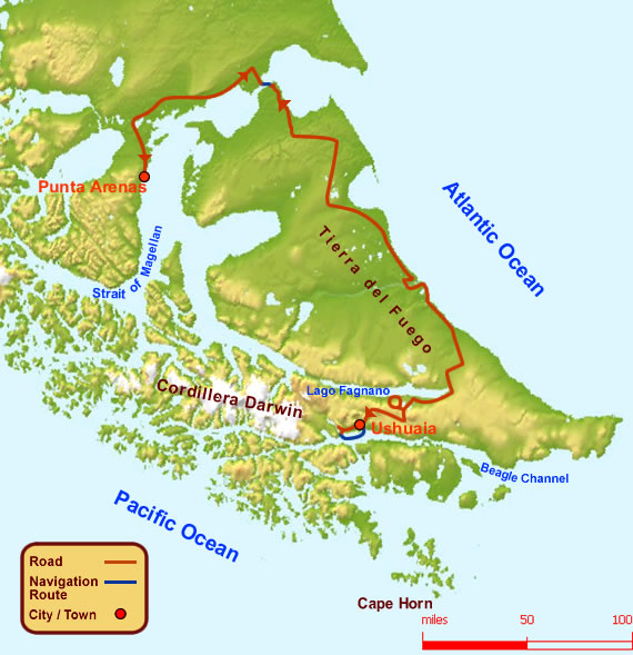 Punta Arenas'tan Ushuaia'ya