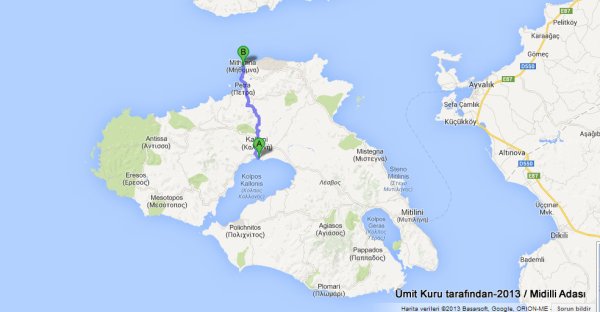 kalkış Skala Kallonis, Yunanistan varış Mithymna, Yunanistan - Google Haritalar - Google Chrome 17.07.2013 235957