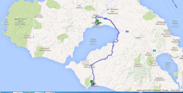 kalkış Skala Kallonis, Yunanistan varış Vatera Beach - Google Haritalar - Google Chrome 16.07.2013 220819