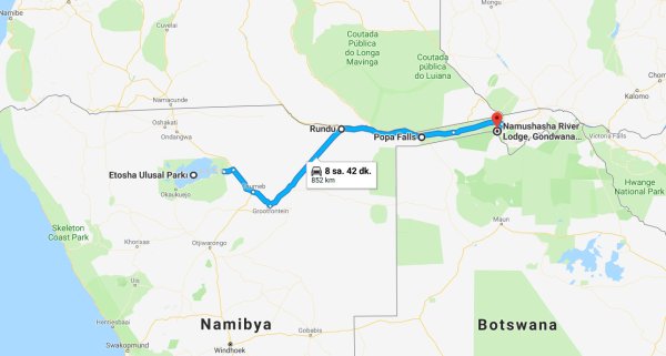 kalkış Etosha Ulusal Parkı, Namibya varış Namushasha River Lodge, Gondwana Collection Namibia - Google Haritalar - Google Chrome 6.10.2018 232612.jpg